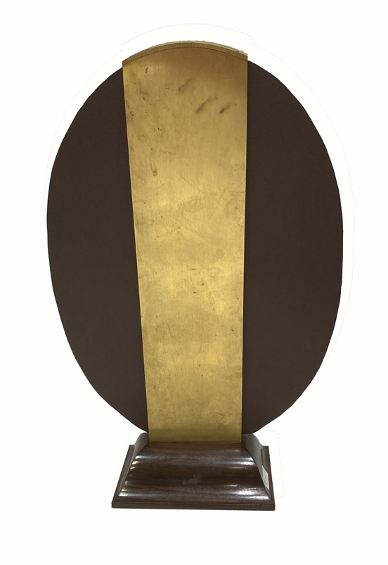 Specchio con cornice Art Decò Ovale legno e ottone del XX Secolo Opera originale e disponibile - Robertaebasta® Art Gallery opere d’arte esclusive.